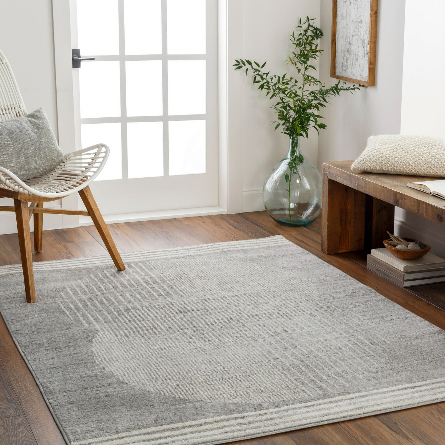 LAKIN Tapis Scandinave - Tapis Moderne, Salon, Chambre - Tapis Contemporain, Poils Courts, Doux, Entretien Facile - Gris, Beige