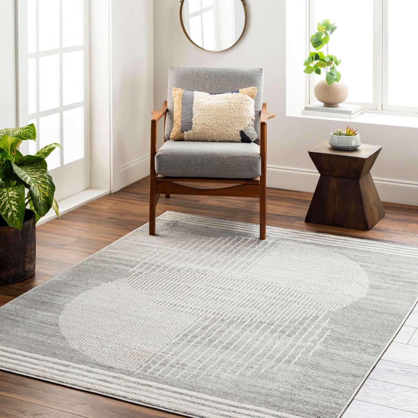 LAKIN Tapis Scandinave - Tapis Moderne, Salon, Chambre - Tapis Contemporain, Poils Courts, Doux, Entretien Facile - Gris, Beige