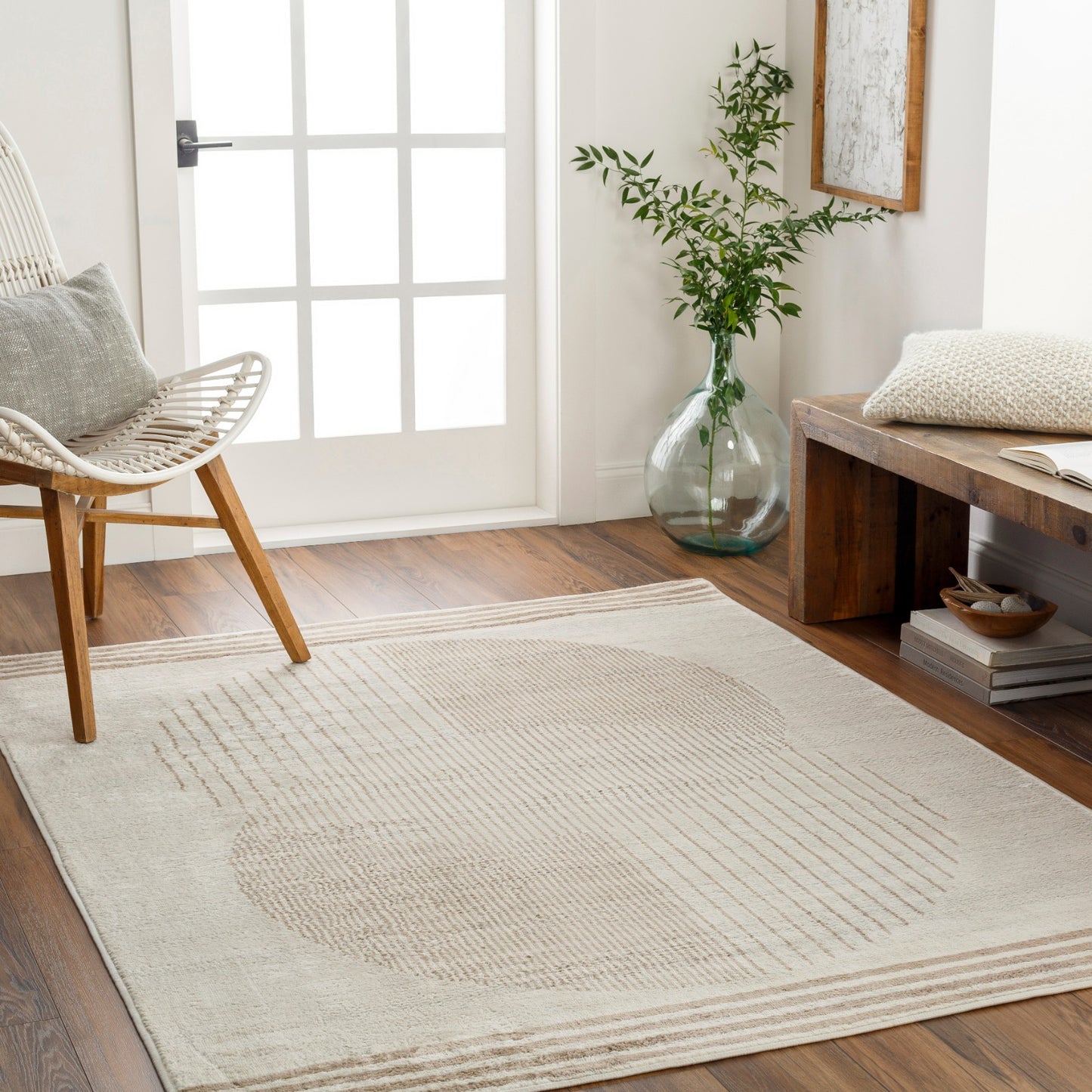 LAKIN Tapis Scandinave - Tapis Moderne, Salon, Chambre - Tapis Contemporain, Poils Courts, Doux, Entretien Facile - Beige, Brun