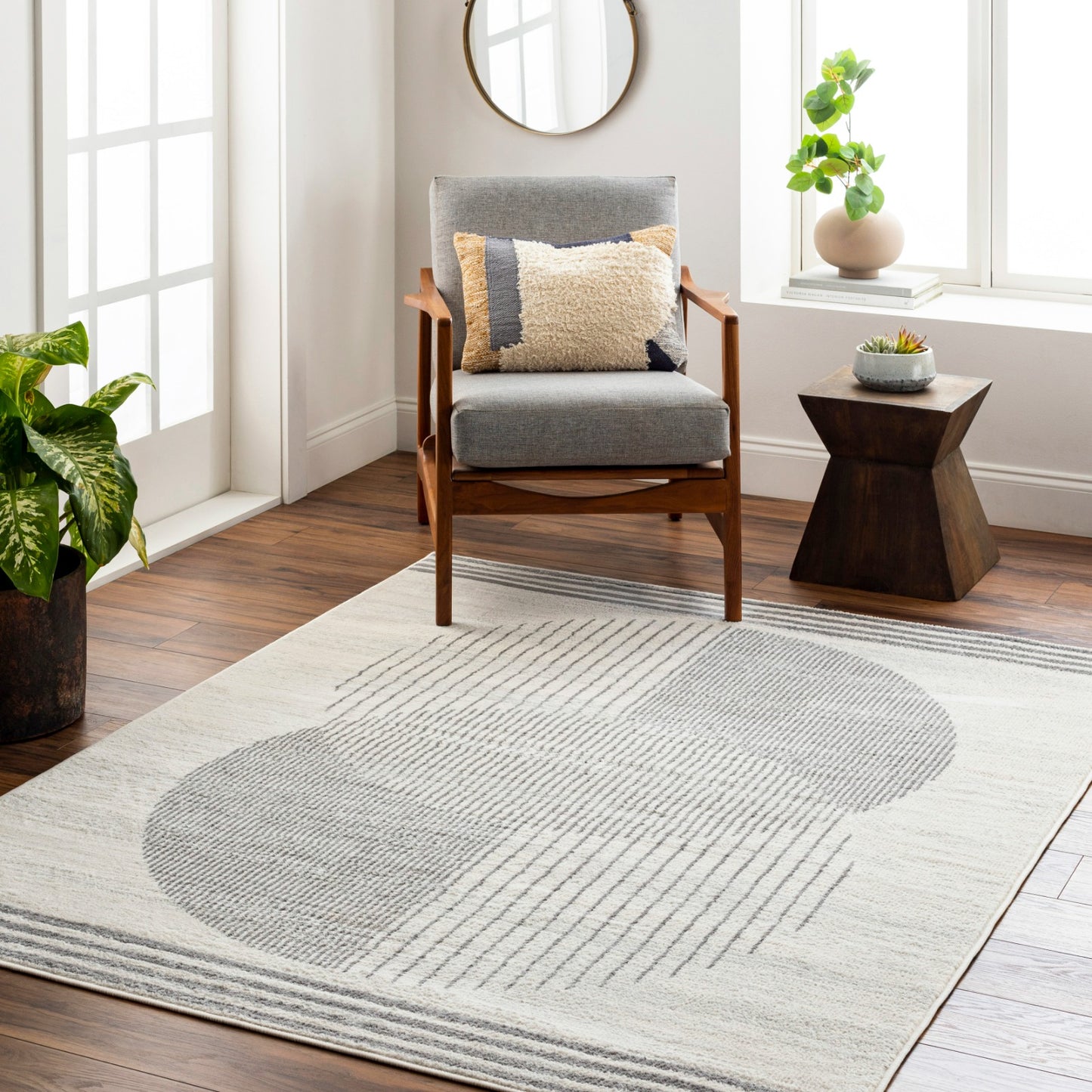 LAKIN Tapis Scandinave - Tapis Moderne, Salon, Chambre - Tapis Contemporain, Poils Courts, Doux, Entretien Facile - Beige, Gris