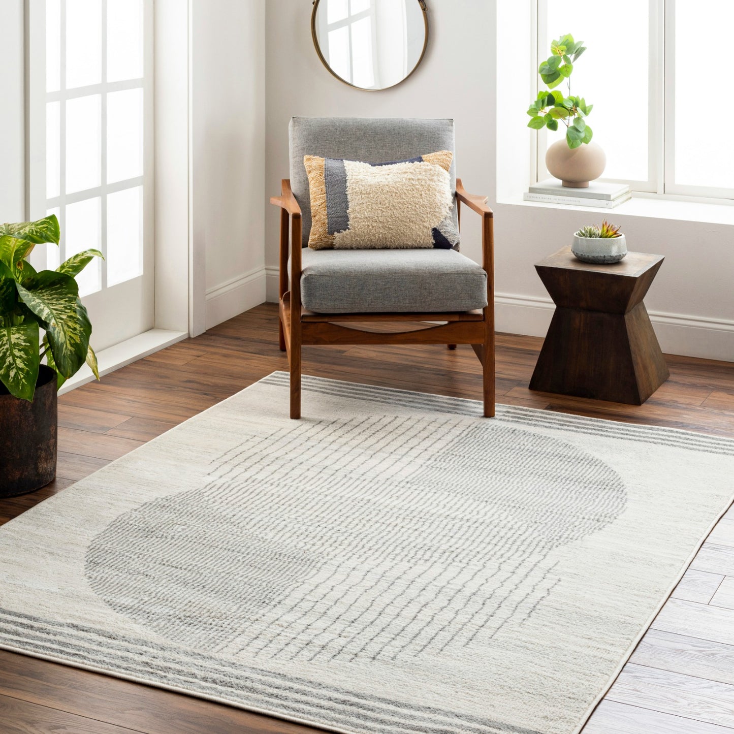 LAKIN Tapis Scandinave - Tapis Moderne, Salon, Chambre - Tapis Contemporain, Poils Courts, Doux, Entretien Facile - Beige, Gris