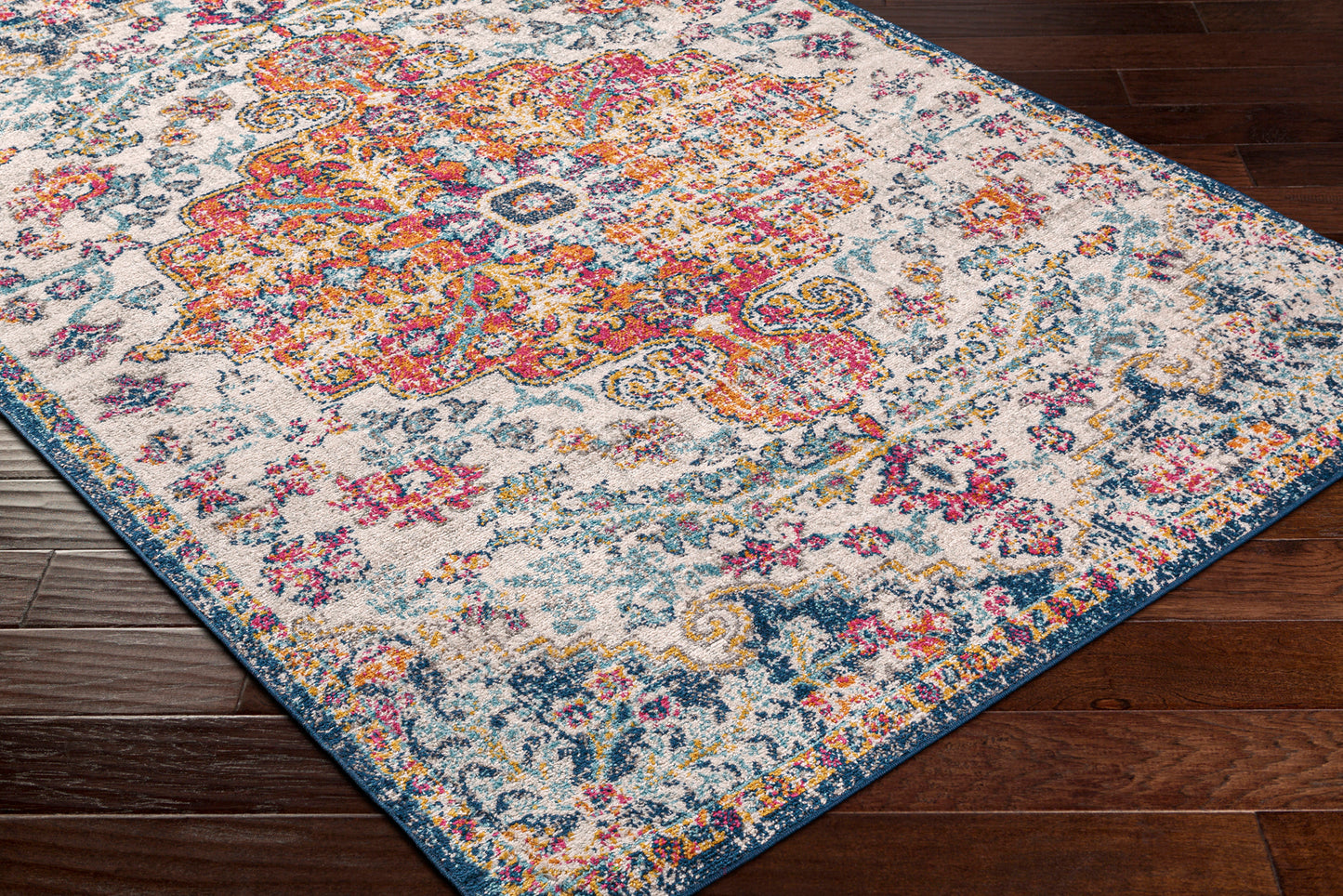 OLIVIA Tapis Vintage - Tapis Persan, Salon, Chambre - Tapis Traditionnel Oriental, Poils Courts, Doux, Durable - Multicolore, Orange