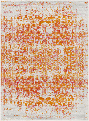 AMELIA Tapis Vintage - Tapis Persan, Salon, Chambre - Tapis Traditionnel Oriental, Poils Courts, Doux, Entretien Facile - Orange, Beige