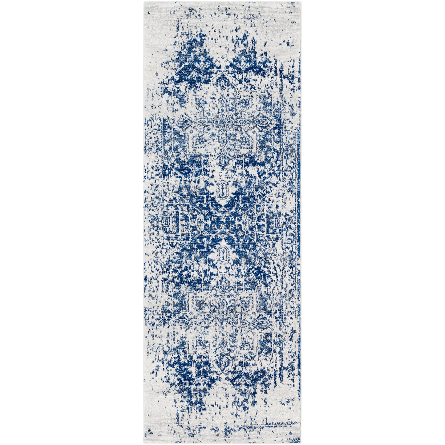 AMELIA Tapis Vintage - Tapis Persan, Couloir, Salon, Chambre - Tapis Traditionnel Oriental, Poils Courts, Doux, Durable - Bleu, Beige