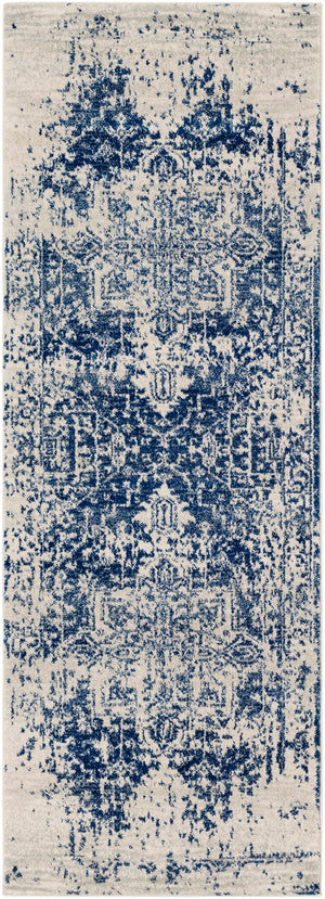 AMELIA Tapis Vintage - Tapis Persan, Couloir, Salon, Chambre - Tapis Traditionnel Oriental, Poils Courts, Doux, Durable - Bleu, Beige