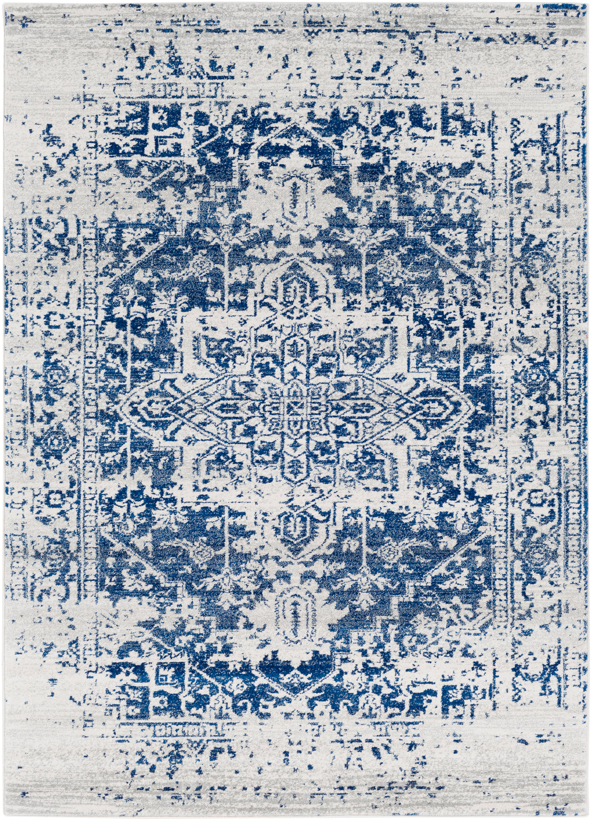 AMELIA Tapis Vintage - Tapis Persan, Couloir, Salon, Chambre - Tapis Traditionnel Oriental, Poils Courts, Doux, Durable - Bleu, Beige