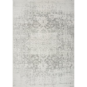 AMELIA Tapis Vintage - Tapis Persan, Salon, Chambre - Tapis Traditionnel Oriental, Poils Courts, Doux, Entretien Facile - Ivoire, Gris