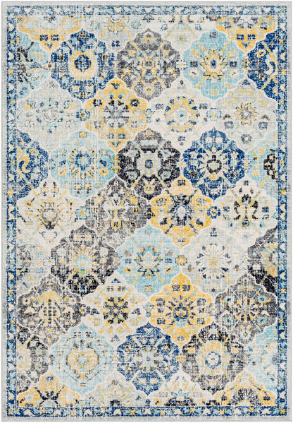 AMELIA Tapis Vintage - Tapis Persan, Salon, Chambre - Tapis Traditionnel Oriental, Poils Courts, Doux, Durable - Multicolore, Bleu