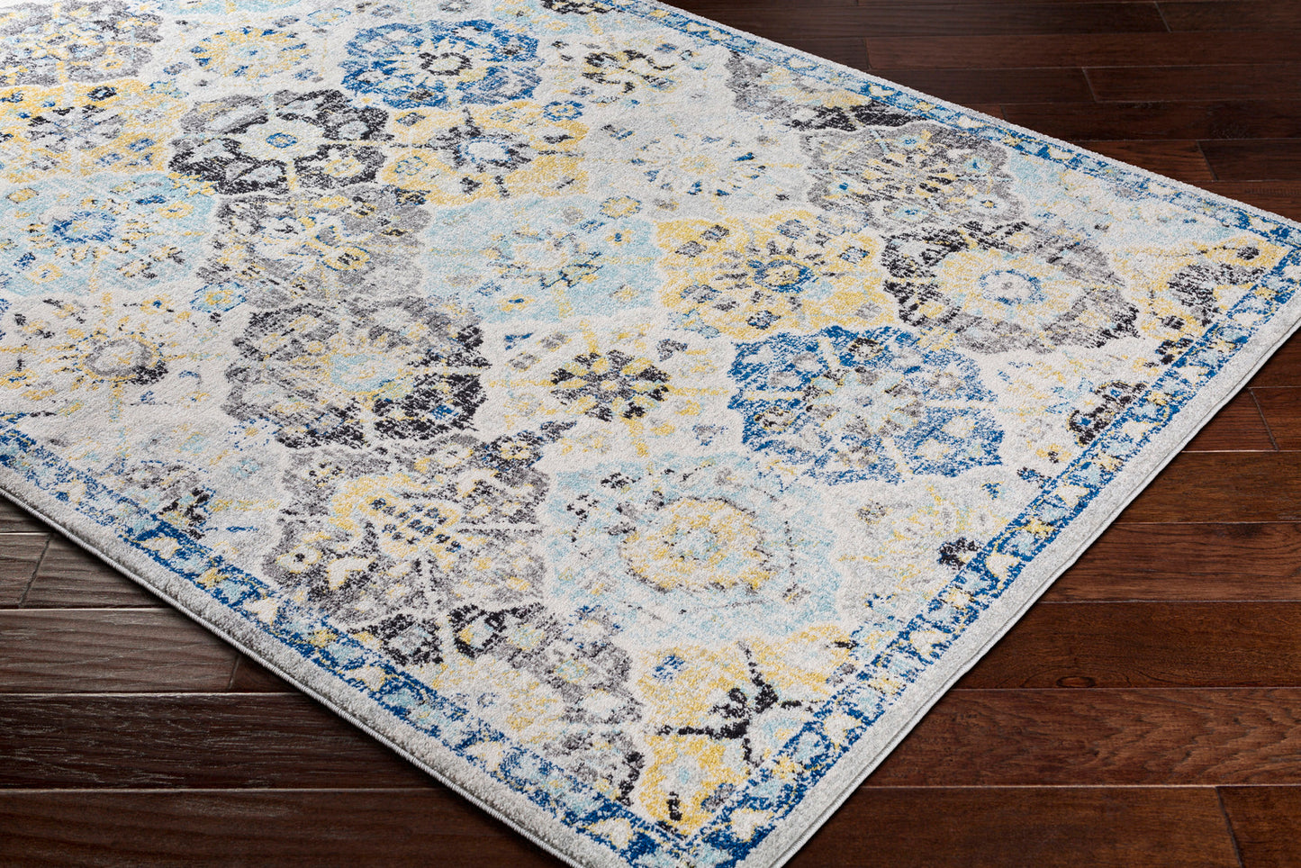 AMELIA Tapis Vintage - Tapis Persan, Salon, Chambre - Tapis Traditionnel Oriental, Poils Courts, Doux, Durable - Multicolore, Bleu