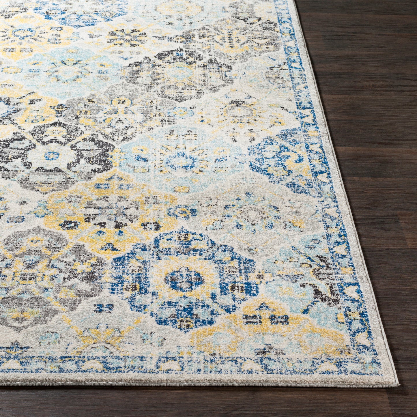 AMELIA Tapis Vintage - Tapis Persan, Salon, Chambre - Tapis Traditionnel Oriental, Poils Courts, Doux, Durable - Multicolore, Bleu