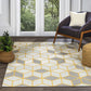 DOMMINIC Tapis Scandinave - Tapis Moderne, Salon, Chambre - Tapis Contemporain, Poils Courts, Doux, Entretien Facile - Blanc, Jaune