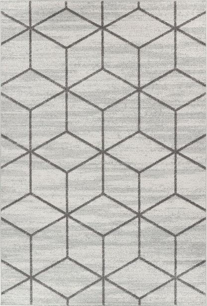 CYRUS Tapis Scandinave - Tapis Moderne, Salon, Chambre - Tapis Contemporain, Poils Courts, Doux, Entretien Facile - Blanc, Gris