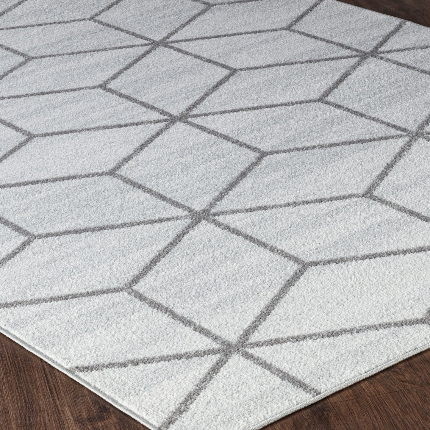 CYRUS Tapis Scandinave - Tapis Moderne, Salon, Chambre - Tapis Contemporain, Poils Courts, Doux, Entretien Facile - Blanc, Gris