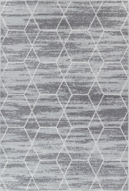 LOREN Tapis Scandinave - Tapis Moderne, Salon, Chambre - Tapis Contemporain, Poils Courts, Doux, Entretien Facile - Gris, Blanc