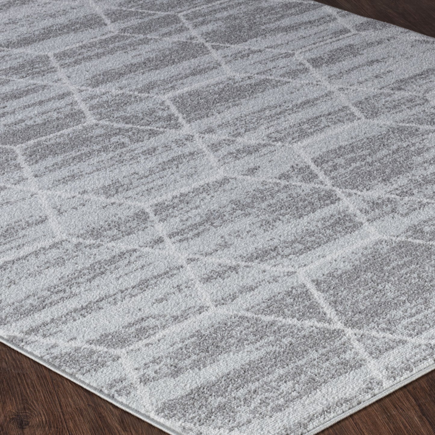 LOREN Tapis Scandinave - Tapis Moderne, Salon, Chambre - Tapis Contemporain, Poils Courts, Doux, Entretien Facile - Gris, Blanc