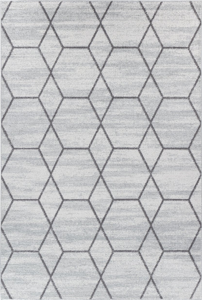 LOREN Tapis Scandinave - Tapis Moderne, Salon, Chambre - Tapis Contemporain, Poils Courts, Doux, Entretien Facile - Blanc, Gris