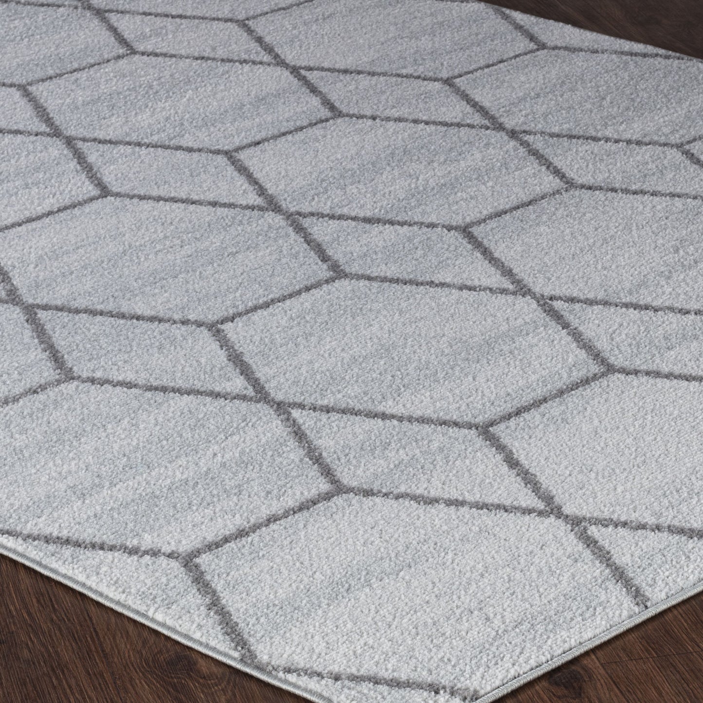 LOREN Tapis Scandinave - Tapis Moderne, Salon, Chambre - Tapis Contemporain, Poils Courts, Doux, Entretien Facile - Blanc, Gris