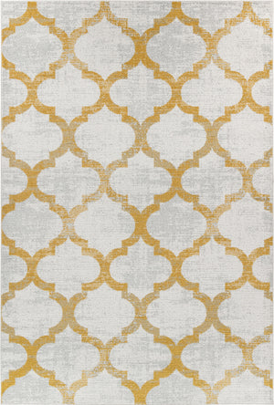 CLEA Tapis Scandinave - Tapis Moderne, Salon, Chambre - Tapis Contemporain, Poils Courts, Doux, Entretien Facile - Blanc, Jaune