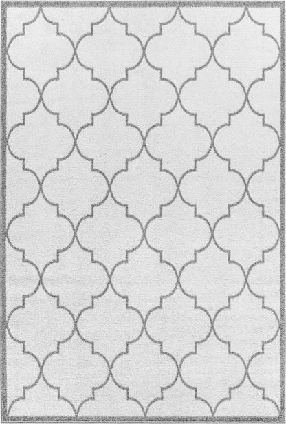 FARID Tapis Scandinave - Tapis Moderne, Salon, Chambre - Tapis Contemporain, Poils Courts, Doux, Entretien Facile - Blanc, Gris