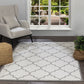 FARID Tapis Scandinave - Tapis Moderne, Salon, Chambre - Tapis Contemporain, Poils Courts, Doux, Entretien Facile - Blanc, Gris