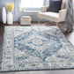 TRICHT Tapis Vintage - Tapis Persan, Salon, Chambre - Tapis Traditionnel Oriental, Poils Courts, Doux, Durable - Bleu, Gris, Ivoire