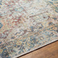 GILBERTVILLE Tapis Lavable en Machine - Tapis Persan, Salon, Cuisine - Tapis Vintage Oriental, Poils Courts, Doux, Durable - Gris, Bleu