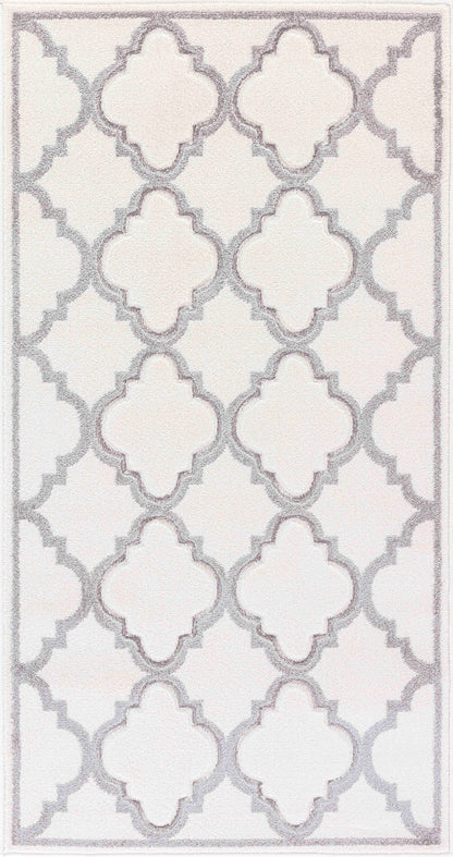 EUGENIO Tapis Scandinave - Tapis Moderne, Salon, Chambre - Tapis Contemporain, Poils Courts, Doux, Entretien Facile - Blanc, Gris