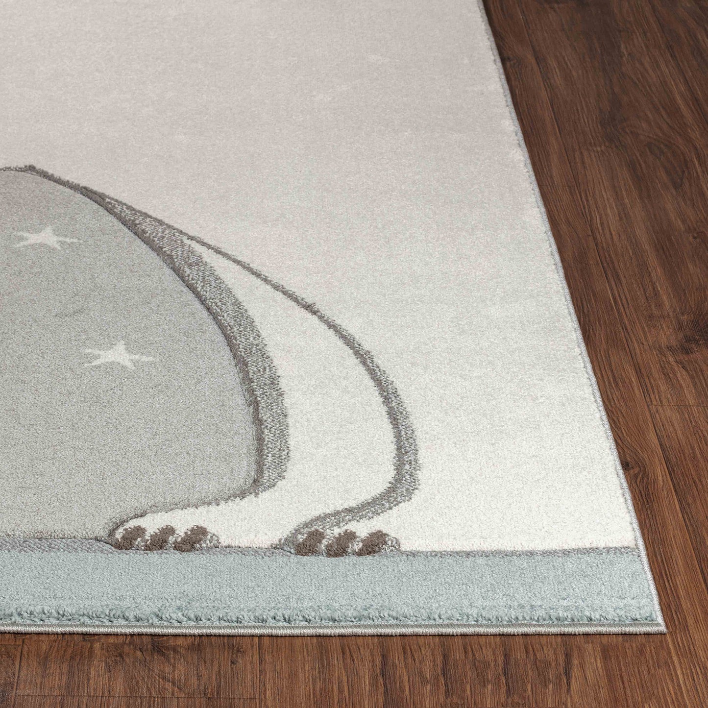 YOSEF Tapis Enfant - Tapis Chambre, Garçon, Fille, Bébé, Salle de Jeu, Poils Doux, Durable, Résistant, Entretien Facile - Blanc, Gris