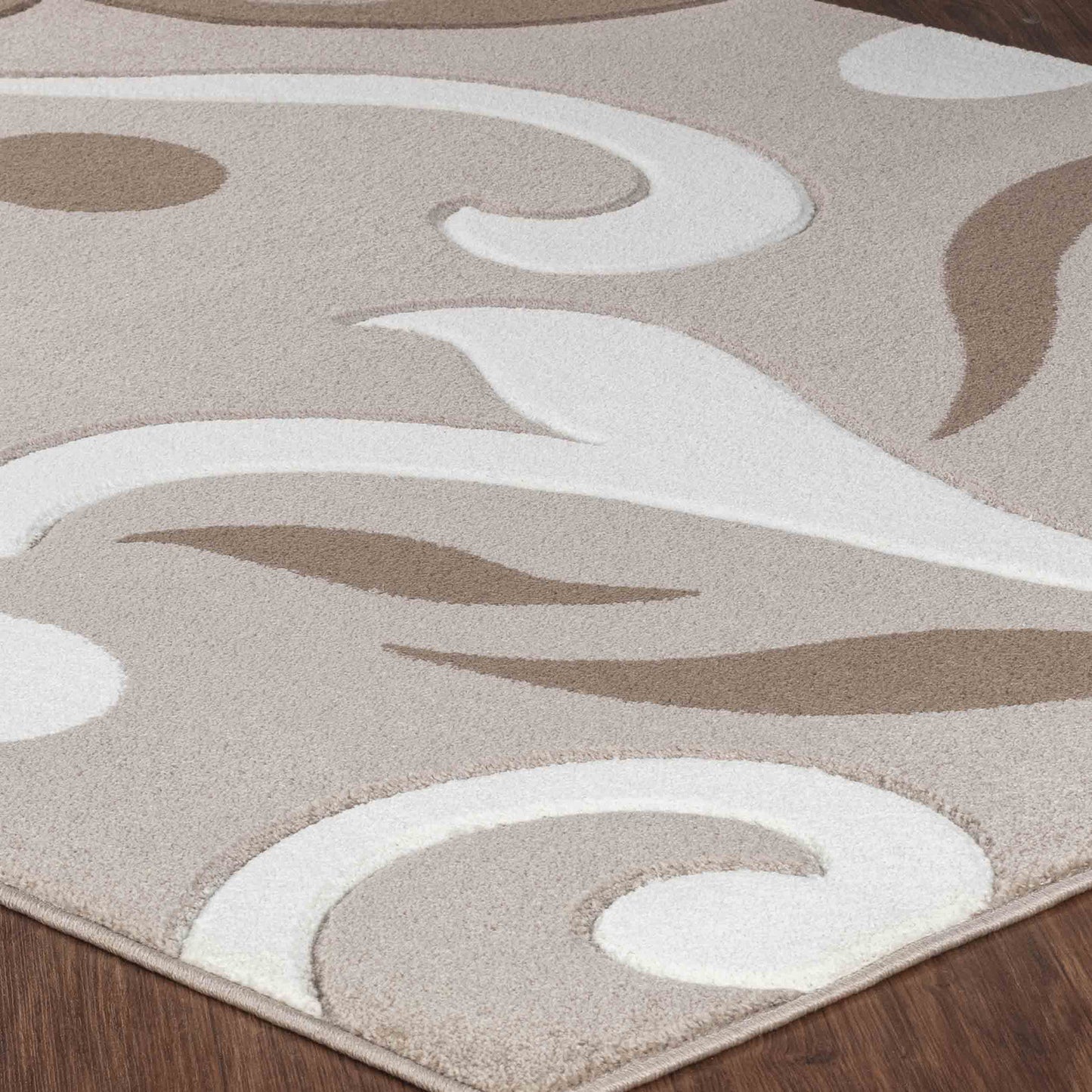 JIMMY Tapis Scandinave - Tapis Moderne, Salon, Chambre - Tapis Contemporain, Poils Courts, Doux, Entretien Facile - Brun, Blanc