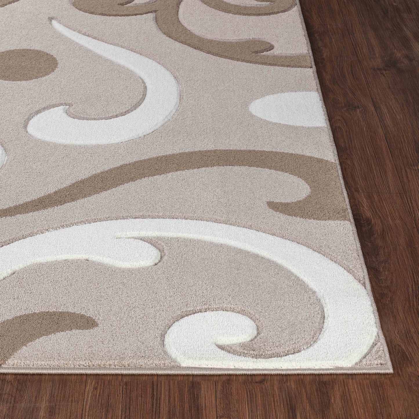 JIMMY Tapis Scandinave - Tapis Moderne, Salon, Chambre - Tapis Contemporain, Poils Courts, Doux, Entretien Facile - Brun, Blanc