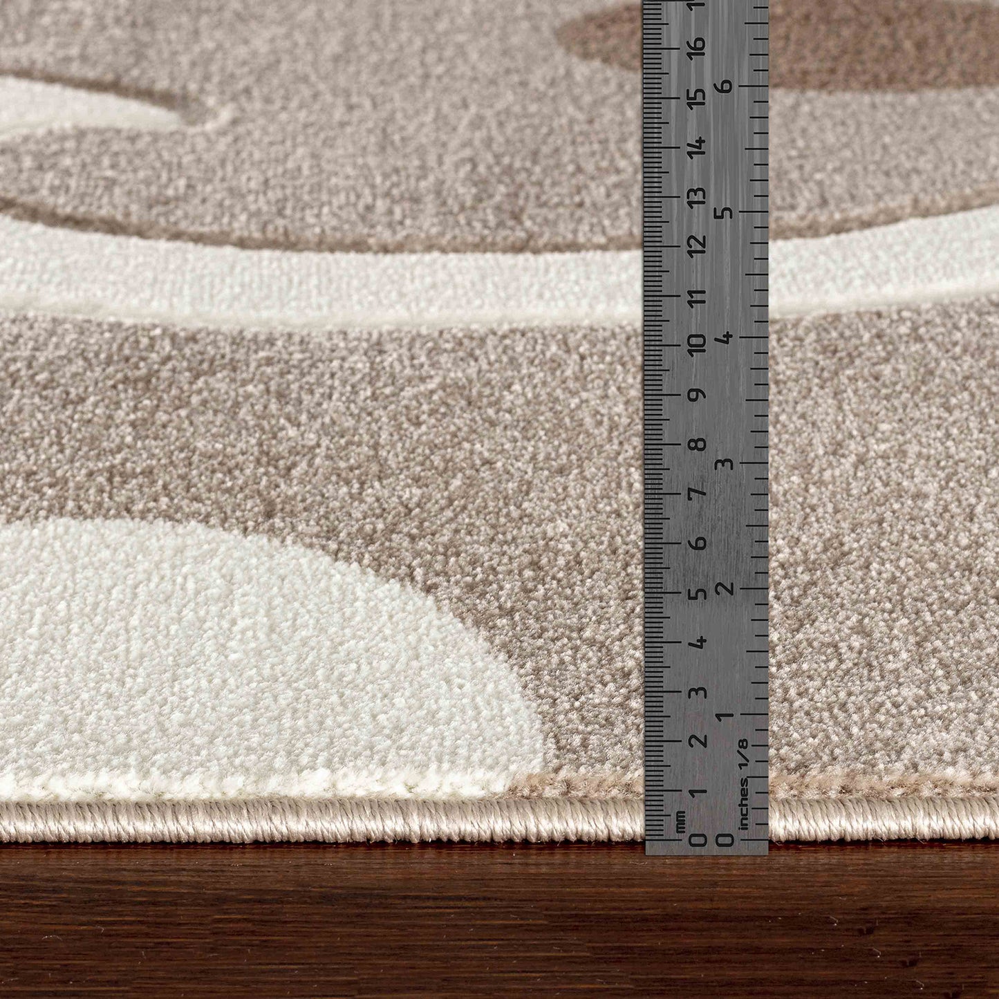 JIMMY Tapis Scandinave - Tapis Moderne, Salon, Chambre - Tapis Contemporain, Poils Courts, Doux, Entretien Facile - Brun, Blanc