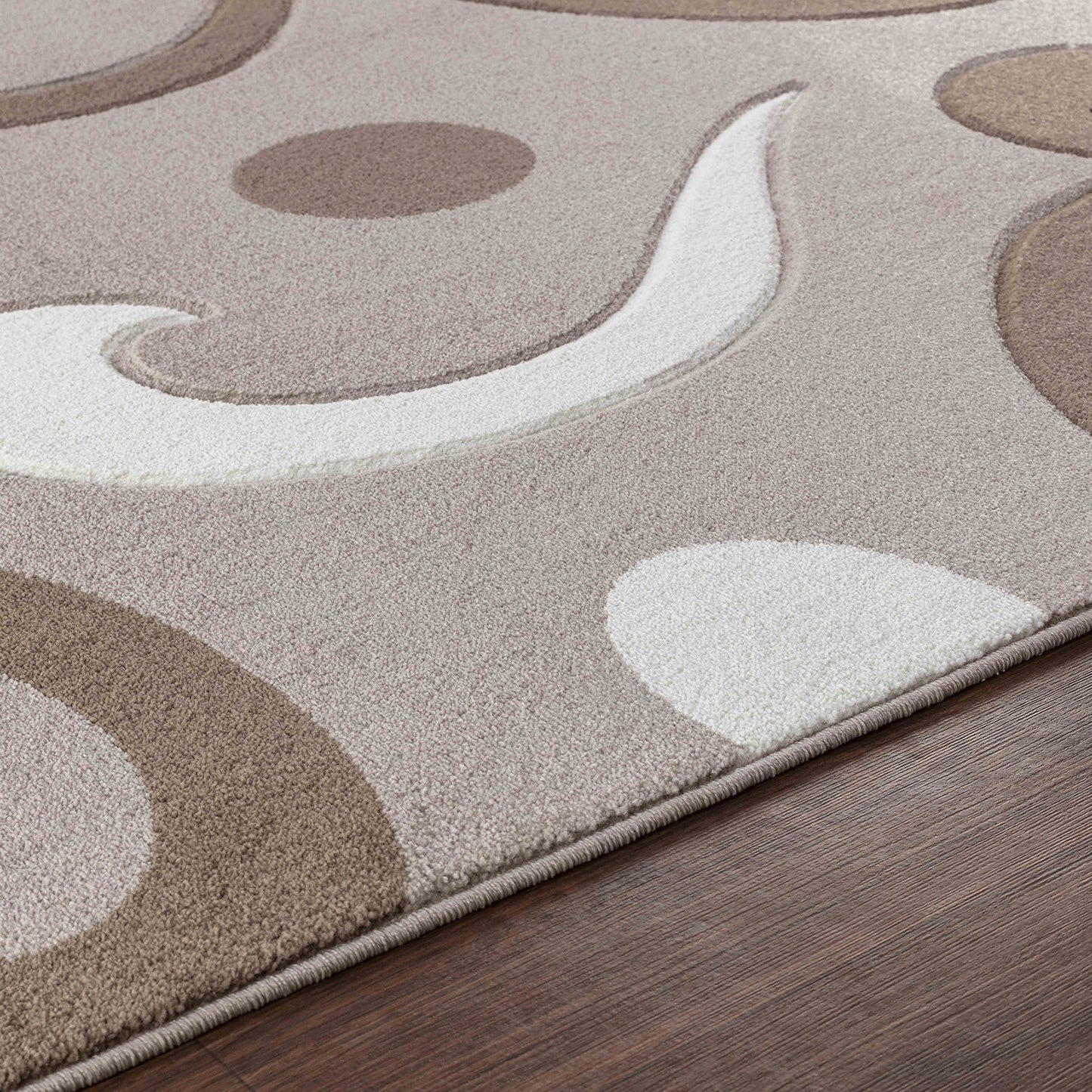 JIMMY Tapis Scandinave - Tapis Moderne, Salon, Chambre - Tapis Contemporain, Poils Courts, Doux, Entretien Facile - Brun, Blanc