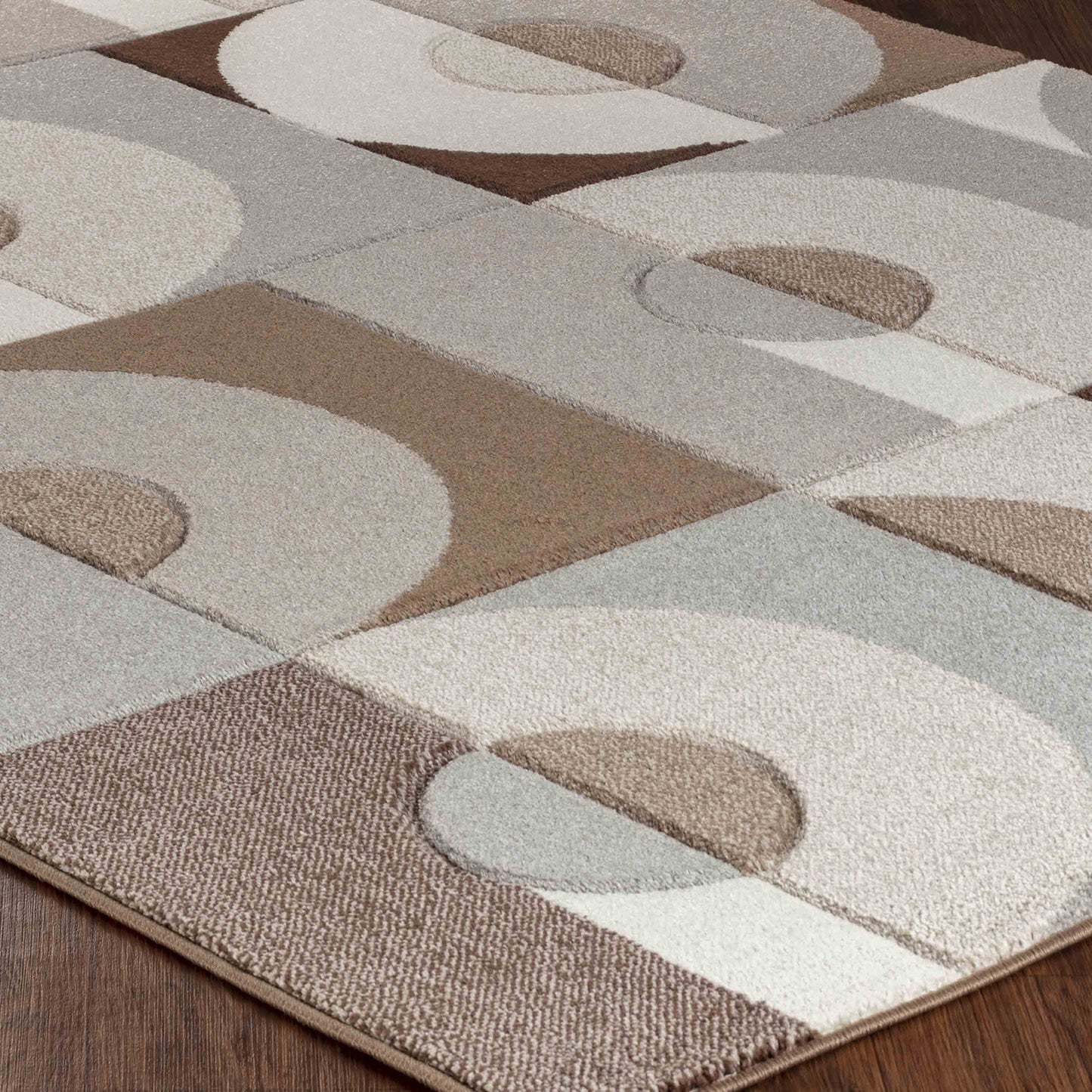 WESLIE Tapis Scandinave - Tapis Moderne, Salon, Chambre - Tapis Contemporain, Poils Courts, Doux, Entretien Facile - Brun, Beige