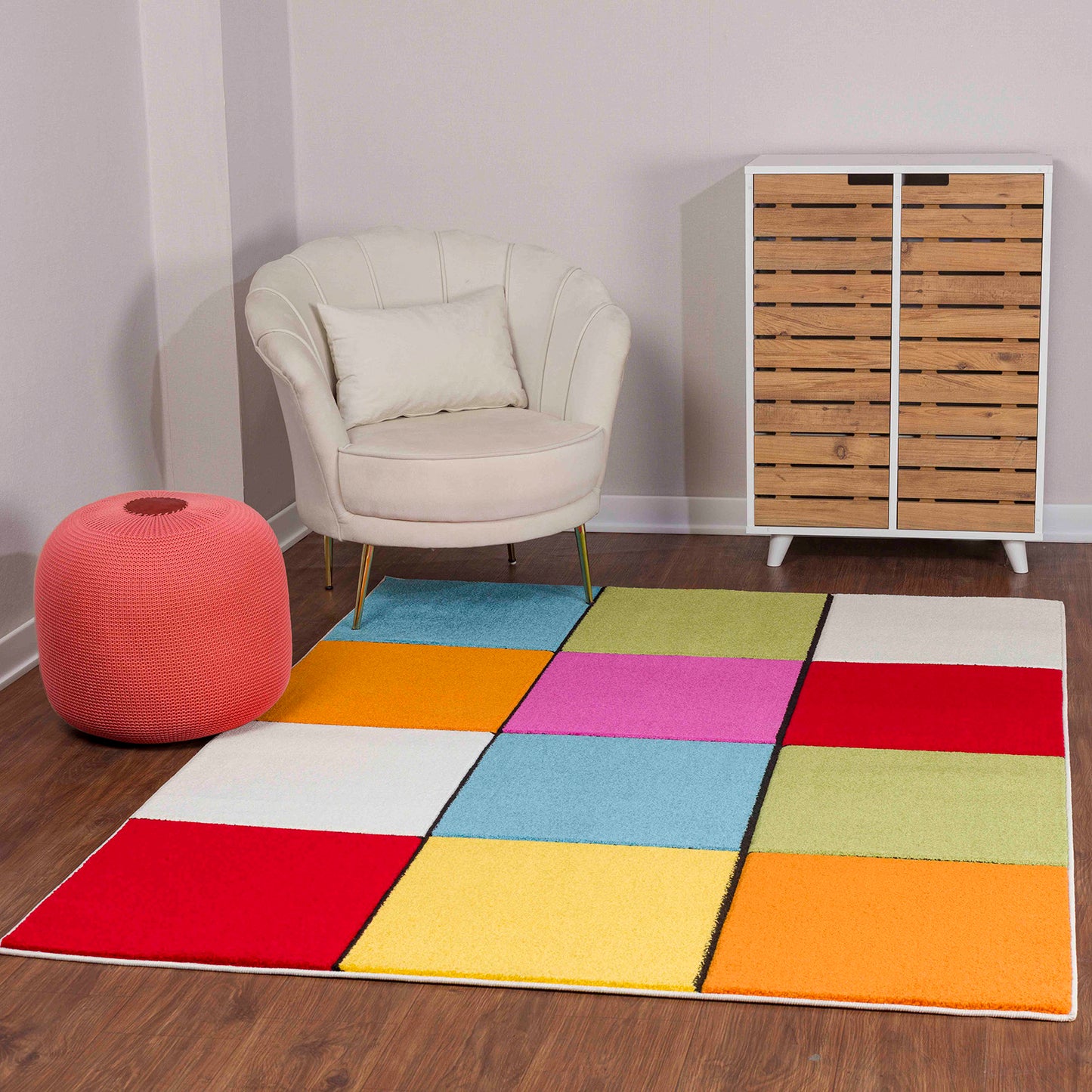 SUSANNE Tapis Scandinave - Tapis Moderne, Salon, Chambre - Tapis Contemporain, Poils Courts, Doux, Entretien Facile - Multicolore