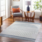 ELKFALLS Tapis Lavable en Machine - Tapis Moderne, Salon, Cuisine - Tapis Scandinave, Poils Courts, Doux, Entretien Facile- Bleu