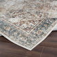 ELKTON Tapis Lavable en Machine - Tapis Persan, Couloir, Salon - Tapis Vintage Oriental, Poils Courts, Doux, Durable - Brun, Ivoire