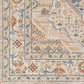 ELLINWOOD Tapis Lavable en Machine - Tapis Persan, Salon, Cuisine - Tapis Vintage Oriental, Poils Courts, Doux, Durable - Beige, Bleu