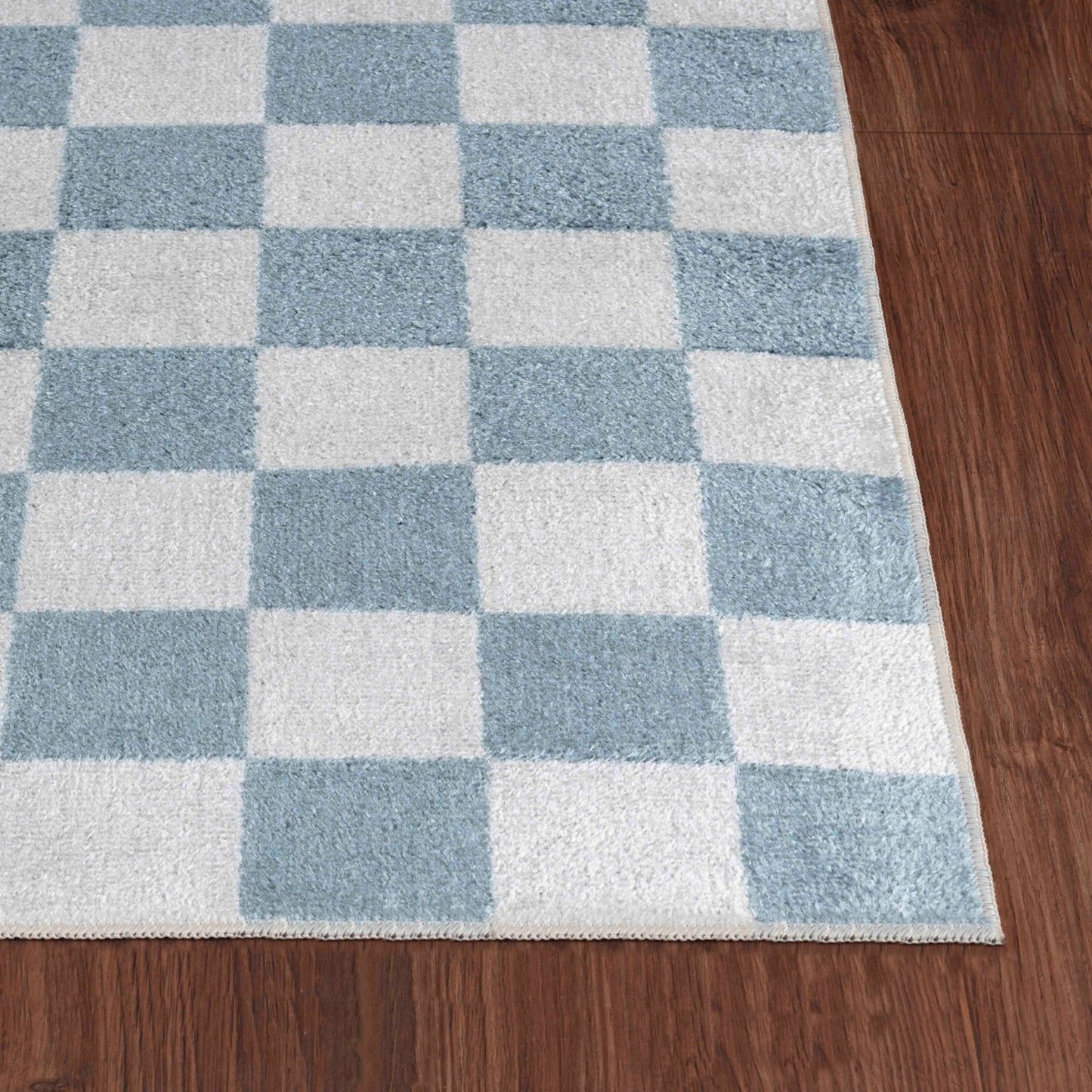 SHAQUINA Tapis Lavable en Machine - Tapis Moderne, Salon, Cuisine - Tapis Scandinave, Poils Courts, Doux, Entretien Facile- Bleu