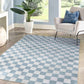 SHAQUINA Tapis Lavable en Machine - Tapis Moderne, Salon, Cuisine - Tapis Scandinave, Poils Courts, Doux, Entretien Facile- Bleu