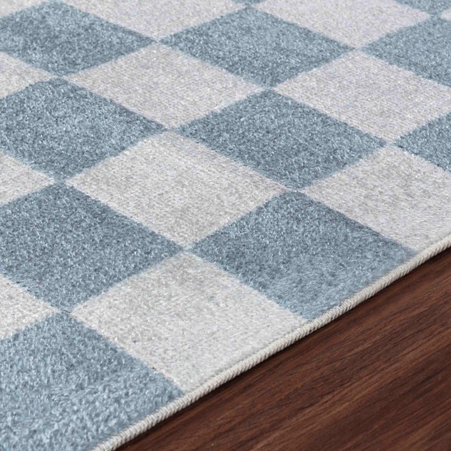 SHAQUINA Tapis Lavable en Machine - Tapis Moderne, Salon, Cuisine - Tapis Scandinave, Poils Courts, Doux, Entretien Facile- Bleu