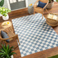 SHAQUINA Tapis Lavable en Machine - Tapis Moderne, Salon, Cuisine - Tapis Scandinave, Poils Courts, Doux, Entretien Facile- Bleu