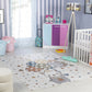 TRAE Tapis Enfant Lavable en Machine - Tapis Chambre, Garçon, Fille, Bébé, Salle de Jeu, Poils Doux, Résistant - Multicolore, Beige