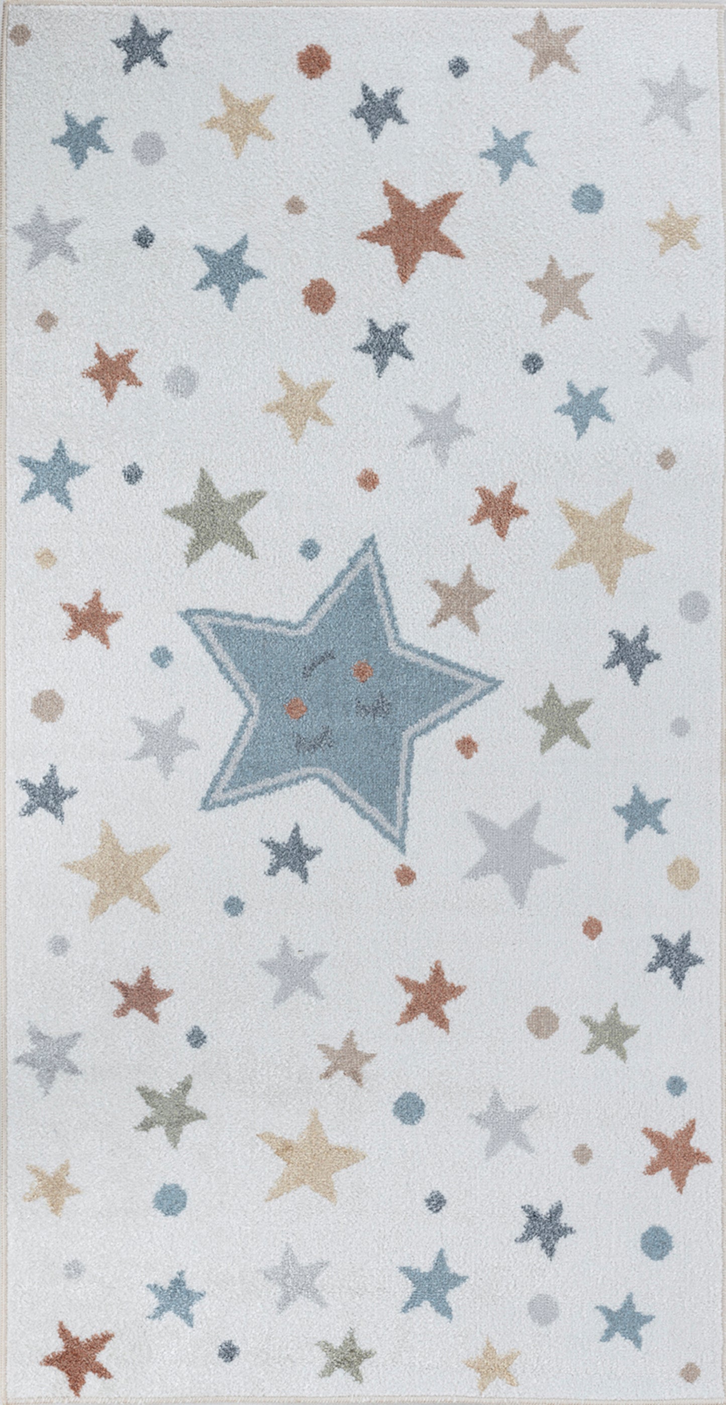 SHAMIA Tapis Enfant Lavable en Machine - Tapis Chambre, Garçon, Fille, Bébé, Salle de Jeu, Poils Doux, Résistant - Multicolore, Bleu