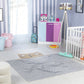 MICAYLA Tapis Enfant Lavable en Machine - Tapis Chambre, Garçon, Fille, Bébé, Salle de Jeu, Poils Doux, Entretien Facile - Brun, Beige