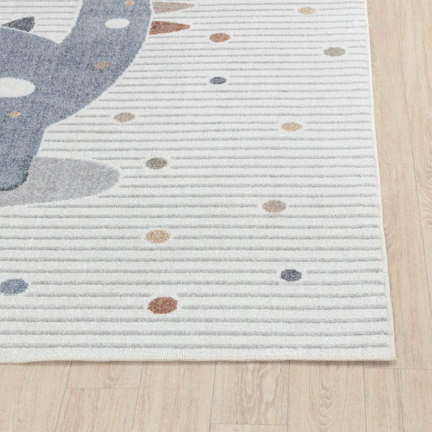 TIANNA Tapis Enfant Lavable en Machine - Tapis Chambre, Garçon, Fille, Bébé, Salle de Jeu, Poils Doux, Entretien Facile - Beige, Gris