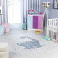 TIANNA Tapis Enfant Lavable en Machine - Tapis Chambre, Garçon, Fille, Bébé, Salle de Jeu, Poils Doux, Entretien Facile - Beige, Gris