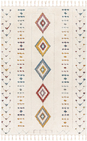 PERISTERONOPIGI Tapis Shaggy - Tapis Moderne, Salon, Chambre - Tapis Bohème à Poils Longs, Doux, Moelleux, - Multicolore, Blanc