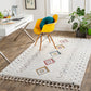 PERISTERONOPIGI Tapis Shaggy - Tapis Moderne, Salon, Chambre - Tapis Bohème à Poils Longs, Doux, Moelleux, - Multicolore, Blanc