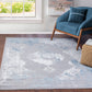 TENNA Tapis Vintage - Tapis Persan, Salon, Chambre - Tapis Traditionnel Oriental, Poils Courts, Doux, Durable - Ivoire, Bleu, Gris