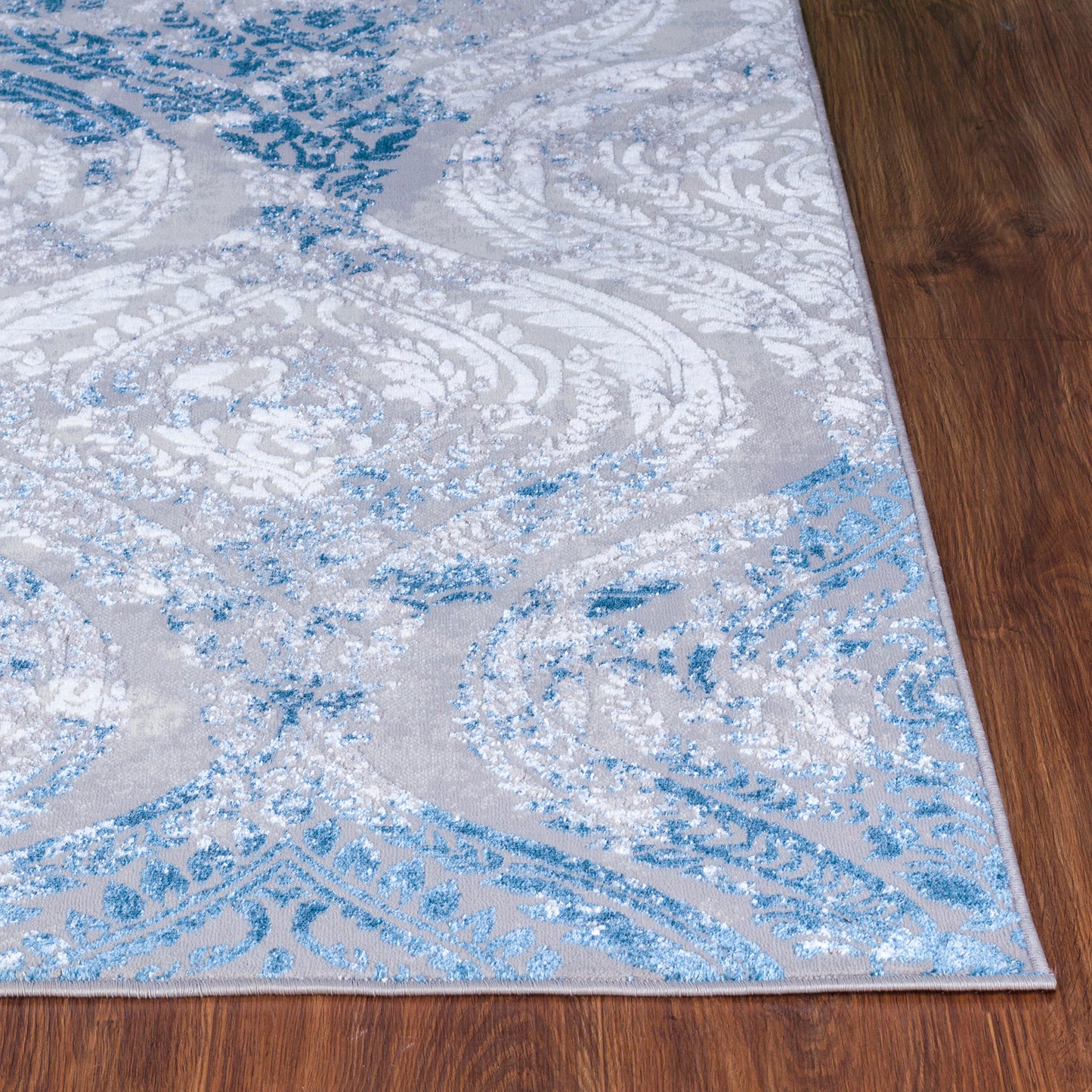 LISSETE Tapis Vintage - Tapis Persan, Salon, Chambre - Tapis Traditionnel Oriental, Poils Courts, Doux, Durable - Ivoire, Bleu, Gris